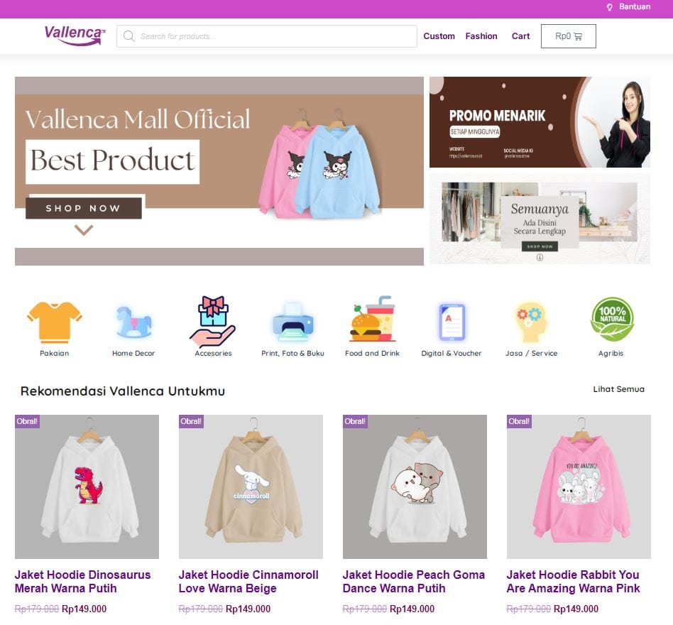 Website Ecommerce Vallenca.com