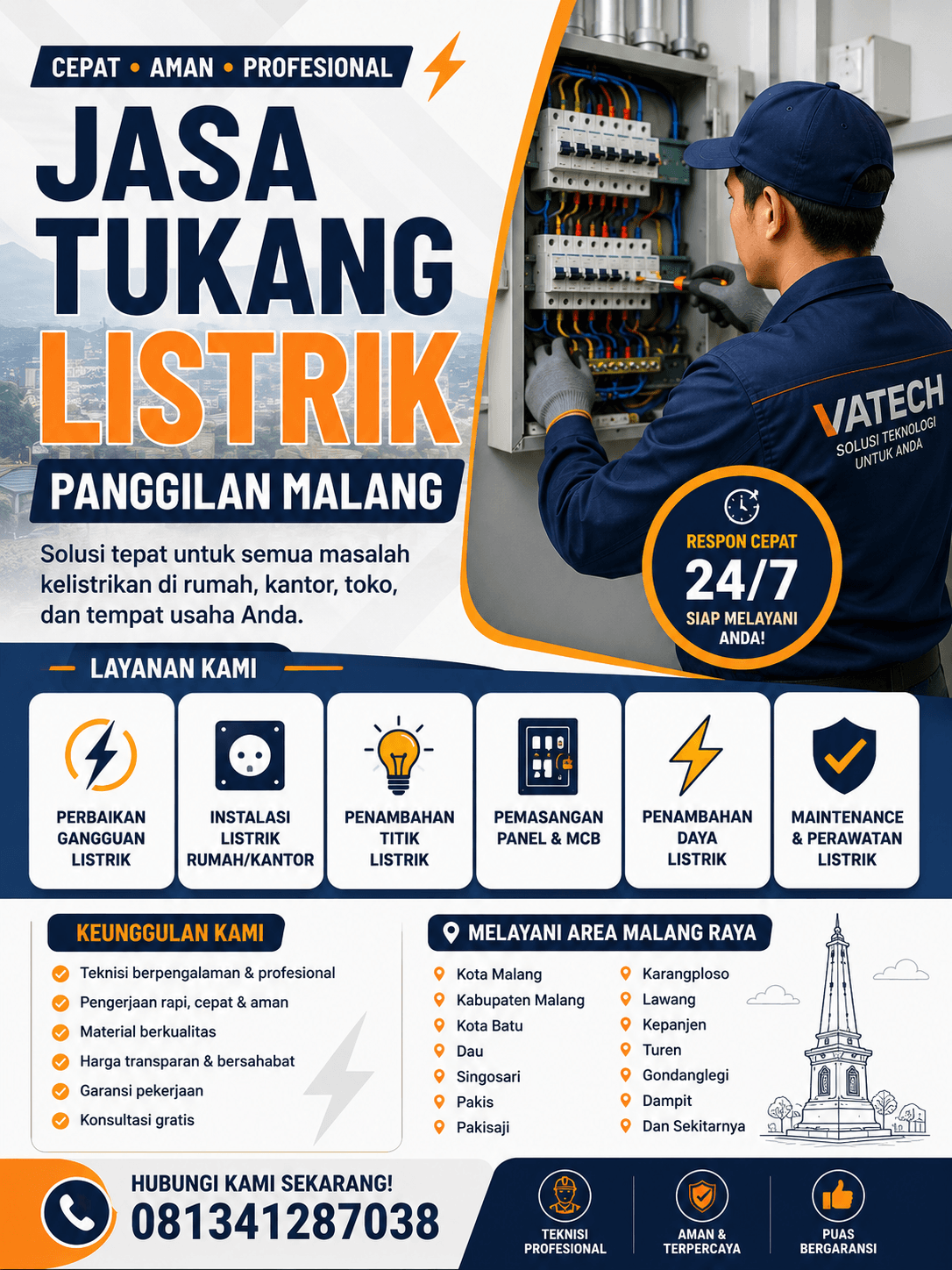 Jasa Tukang Listrik Panggilan Malang Profesional