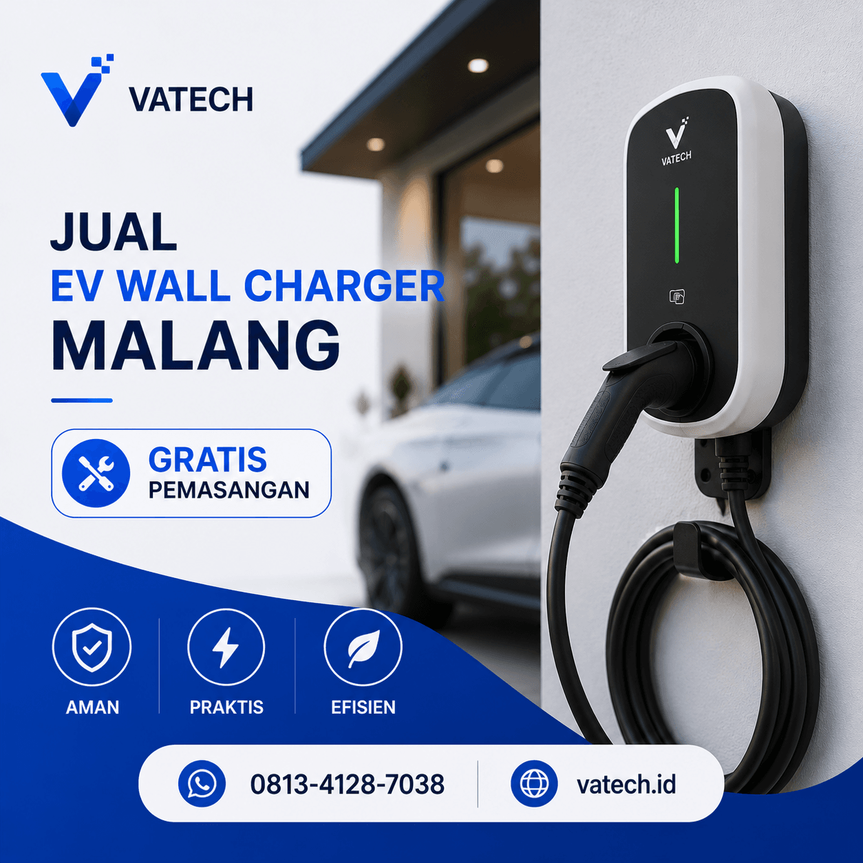 Jual EV Wall Charger Malang Gratis Pemasangan