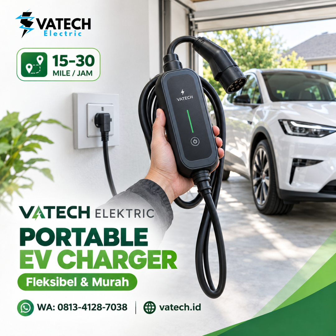 Portable EV Charger, Solusi Murah Mengisi Daya Mobil Listrik di Rumah